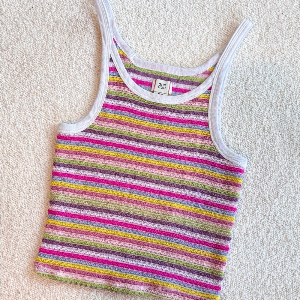 BDG Urban Outfitters Colorful Mesh Tank Top Size Small Perfect Condition